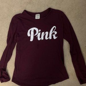 Women's PINK Brand Long Sleeve T - Plum - XS